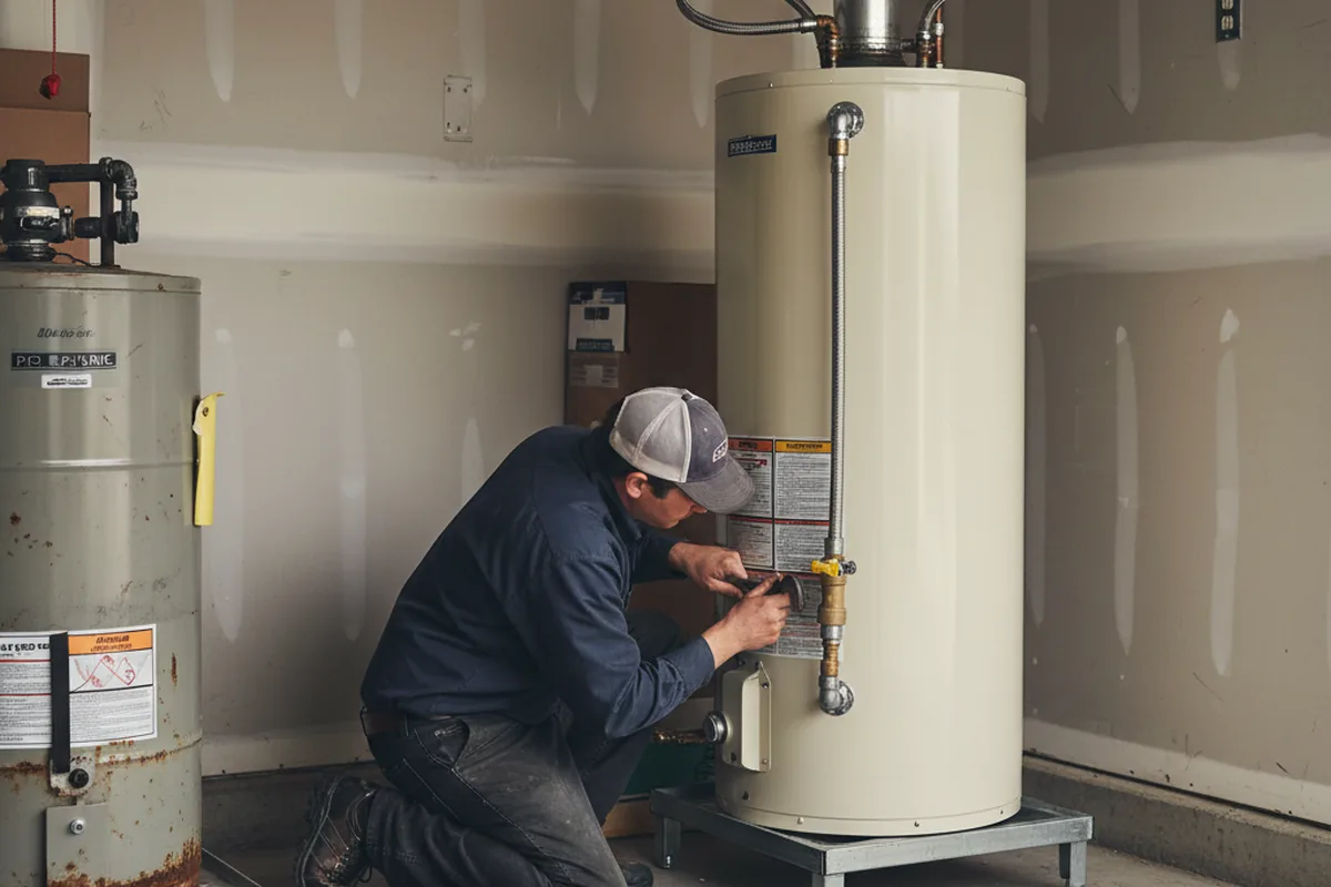 Water heater and shutoff valve replacement in Bourbonnais